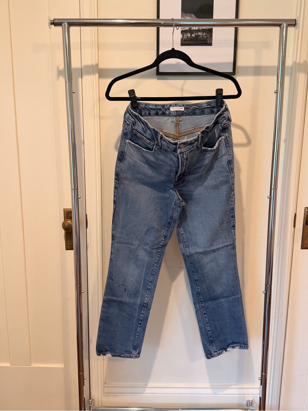 Good American Boyfriend Jeans in Medium Blue Wash